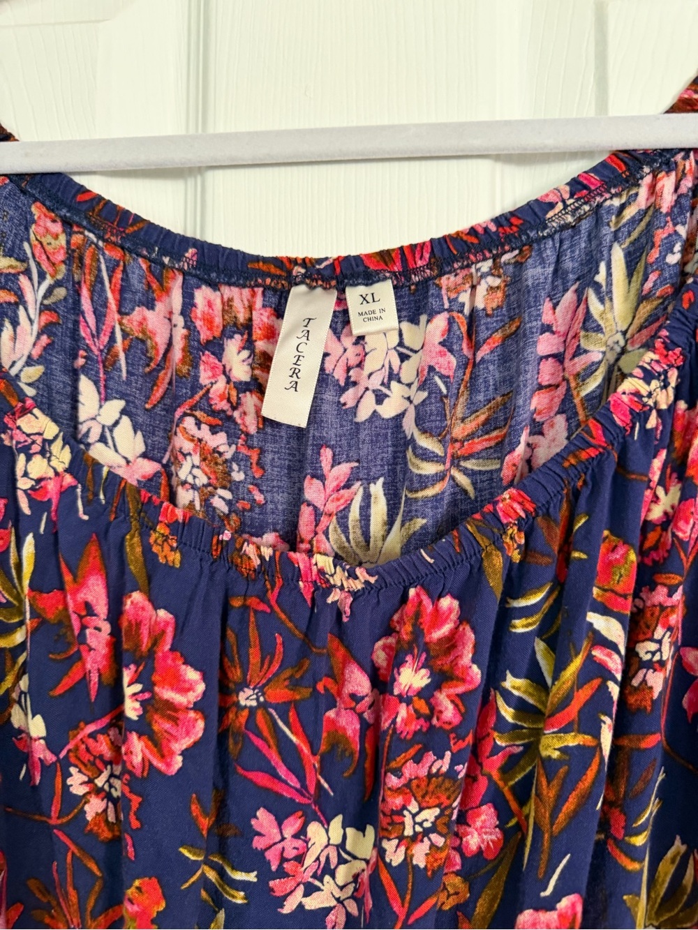 Tacera Navy Floral Jumpsuit with Pink & Green Accents - Picture 2 of 5